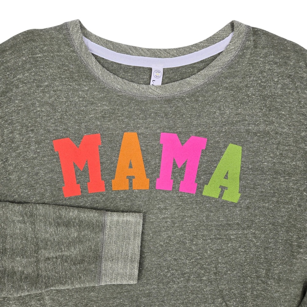 L.A.T‎ Apparel 2XL MAMA Lightweight Heathered Elbow Patch Relaxed Sweatshirt